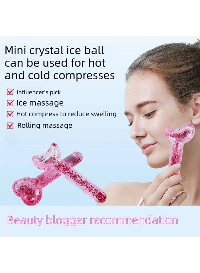 مدلك الوجه والعين الجليدي، أدوات العناية بالبشرة مع مدلك للوجه 2 في 1 وحقيبة سفر، عناية ذاتية للرجال والنساء - Image 2